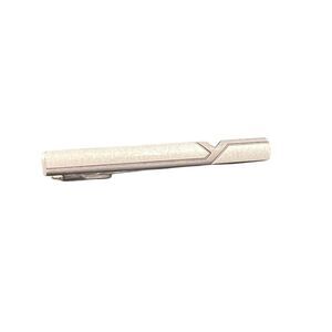 Ysl Men's Silver Tie Bar Clip Brushed Finish Designer Formal Accessory